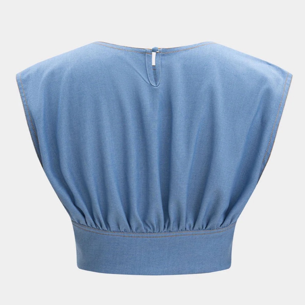 Blue Sleeveless Women's Top - Picture 4 of 16